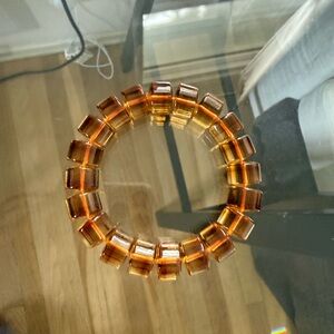 Yellow crystal Square Bead Bracelet